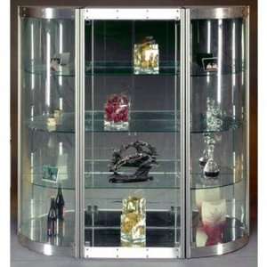  Curio Cabinet with Mirror Interior in Silver Furniture 