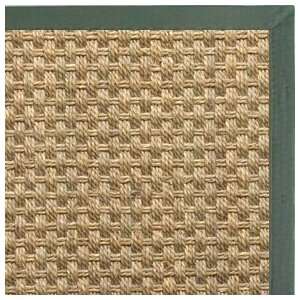  Seaside Sisal Rug with Forest Green Wide Canvas Binding 