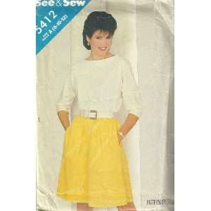 Misses Top & Culottes Butterick See & Sew Pattern # 5412 (Size A 8 10 