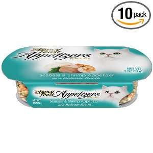 Fancy Feast Appetizers for Cats, Seabass and Shrimp, 2 Ounce Tubs 