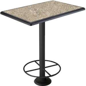  Rectangle Pub Height Permanent Post Mount Table with Vinyl 