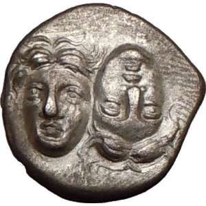   Thrace 400BC Gemini Dioscuri Twins Authentic Ancient Silver Greek Coin