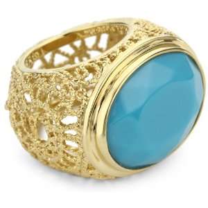    Isharya Round Swirl Filigree Blue Curacao Ring, Size 5 Jewelry