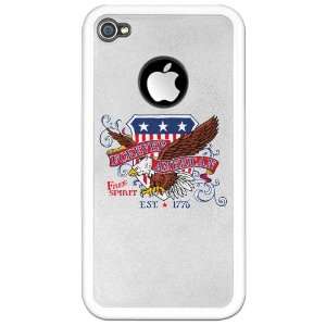 iPhone 4 or 4S Clear Case White Forever American Free Spirit Eagle And 