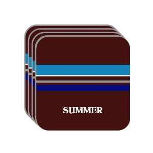 Personal Name Gift   SUMMER Set of 4 Mini Mousepad Coasters (blue 