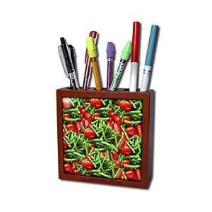   Tomato Salad Collage   Tile Pen Holders 5 inch tile pen holder Office