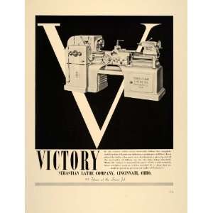  1941 Ad Sebastian Lathe Co. Machine V Victory WWII 