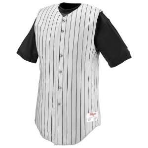   /Pinstripe Custom Baseball Jerseys WHITE/BLACK PINSTRIPE   W/BP AM
