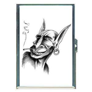 Smoking Dude Monster Tattoo ID Holder, Cigarette Case or Wallet MADE 