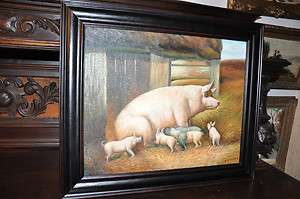 Gorgeous Sau Pig with Piglets Painting  