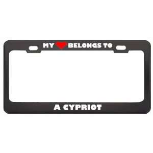 My Heart Belongs To A Cypriot Country Flag Nationality Metal License 