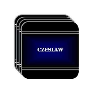 Personal Name Gift   CZESLAW Set of 4 Mini Mousepad Coasters (black 
