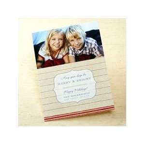  Merry & Bright Linen Stripes Holiday Photo Card Health 