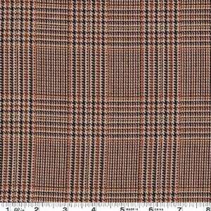  58 Wide Houndstooth Plaid Suiting Sienna/Brown Fabric By 
