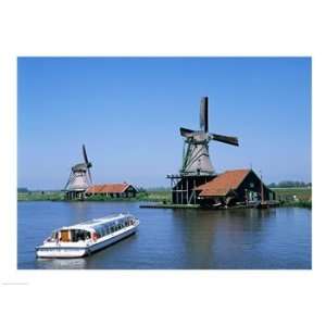   and Canal Tour Boat, Zaanse Schans, Netherlands Poster (24.00 x 18.00