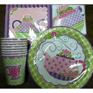  Tea Party Tableware Set 40 Pc Includes Plates Cups Napkins 