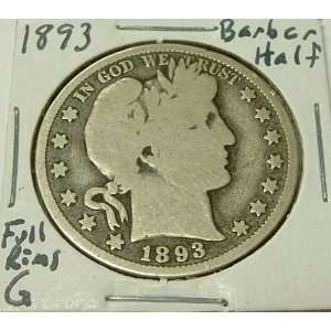  Scarce 1893 Barber Half Dollar 