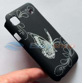 BLACK LASER CARVED BUTTERFLY HARD CASE COVER FOR Samsung Galaxy S 