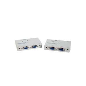 White VGA Extender with Audio over Cat5 up to 150 meters Extension 
