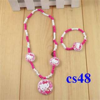 Wholesale Lots Cute 4 Sets Wood Beads Children Jewelry Necklace 
