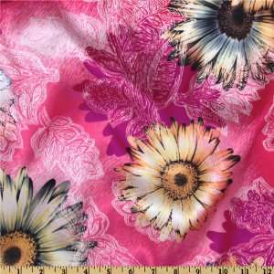  58 Wide Charmeuse Satin Sunflower Pink Fabric By The 