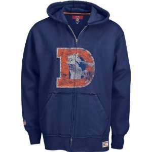  Denver Broncos Youth Distressed Classic Full Zip Hooded 