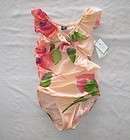NWT Baby Gap Key West Ruffled Wrap Swimsuit 2 3 4 5 Floral Peach Coral 