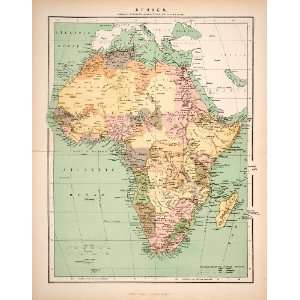   Atlantic Sudan Bechuana   Original Lithographed Map