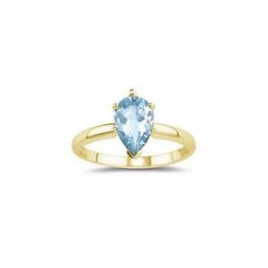  1.20 Cts Aquamarine Solitaire Ring in 14K Yellow Gold 6.5 