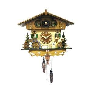  German Cuckoo Clock   Wood Chopper and Water Wheel