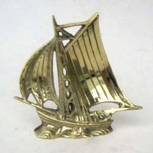   SIMPLEA HANDTOOLED HANDCRAFTED BRASS SAILBOAT