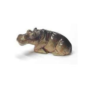 HIPPOPOTAMUS Baby Lays Hippo MINIATURE New Porcelain Figurine NORTHERN 