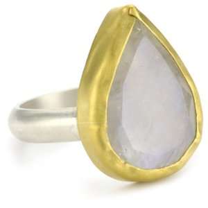 com Nava Zahavi Mystery Rainbow Moonstone, Silver and 24k Gold Ring 