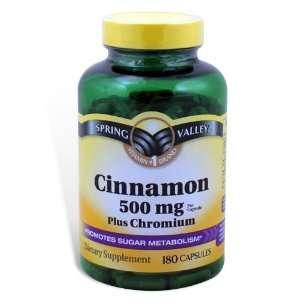   Cinnamon 500 mg Plus Chromium, 180 Capsules