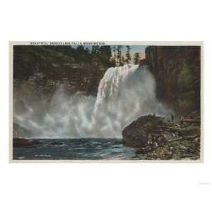 Snoqualmie Falls, WA   View of Falls at Bottom Giclee Poster Print 