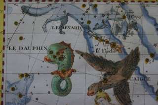 STAR MAP CELESTIAL DAUPHINUS EAGLE CRUX FOX ENGRAVING MAP FLAMSTEED 