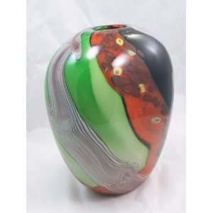  Murano Glass Marble Swirls Design Vase C 112