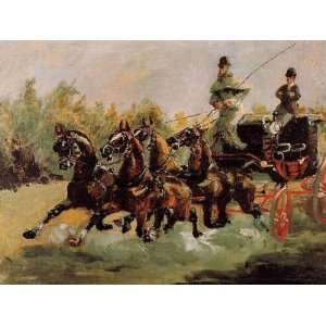  Oil Painting Alphonse de Toulouse Lautrec Driving His 