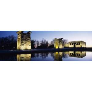 Reflection of a Temple in Water, Egyptian Temple of Debod, Madrid 