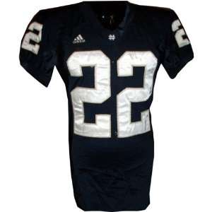  Ambrose Wooden #22 2006 Notre Dame Game Used Navy Jersey 