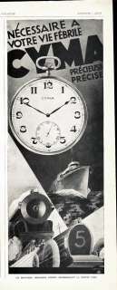 1928   CYMA Watch, Art Deco French Ad  