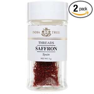 India Tree Saffron Threads Jar, 1 Gram (Pack of 2)  