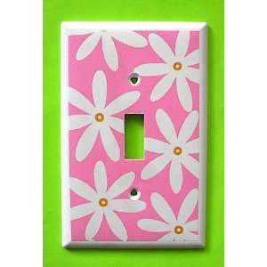  Pink and White Flowers Single Switch Plate switchplate 