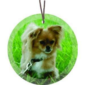  Knight Chihuahua Dog Glass Round Christmas Tree Ornament Suncatcher 