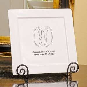  Your Initial Square Platter & Easel Set