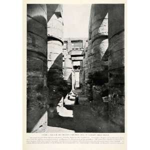 1923 Print Pillar Cathedral Hall Karnak Egypt Temple Hypostyle Rameses 