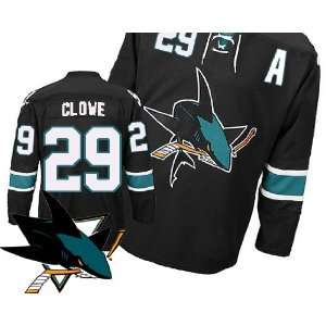 EDGE San Jose Sharks Authentic NHL Jerseys Ryane Clowe Third Black 