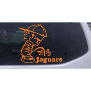 Orange 10in X 9.1in    Pee On Jaguars Car Window Wall Laptop Decal 