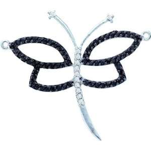   44CTW Of White Diamonds And Delicate Black Diamond Wings Jewelry