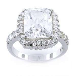 Bling Jewelry Emerald Cut CZ Sterling Silver Engagement Wedding Ring 